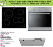 Whirlpool 600mm TouchControlCeramicHobAKT8210LX+Under-Counter OvenAKP560/IX/01+ Cookerhood AKR432ME