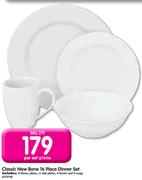 Classic New Bone 16 Piece Dinner Set-Per Set