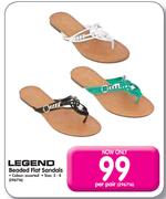 Legend Beaded Flat Sandals-Per Pair