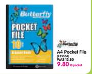 Butterfly A4 10 Pocket File