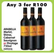 Arabella Merlot Shiraz, Cabernet Sauvignon Or Pinotage-3x750ml
