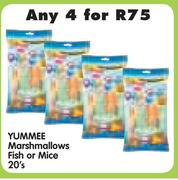 Yummee Marshmallows Fish Or Mice-4x20's Pack