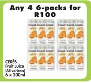 Ceres Fruit Juice(All Variants)-4x6 Pack x200ml