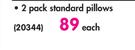 Primaries Hollowfibre 2 Pack Standard Pillows-Each
