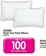 Desiree Plush Twin Pack Pillows-Per 2 Pack