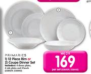 Primaries 12 Piece Rim Or Coupe Dinner Set-Per Set