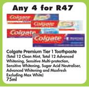 Colgate Premium Tier 1 Toothpaste-4x75ml