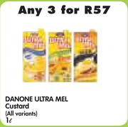 Danone Ultra Mel Custard(All variants)-3 x 1Ltr