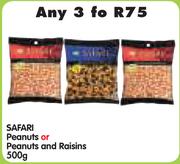 Safari Peanuts Or Peanuts And Raisins-3 x 500g