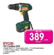 Ryobi 12V Cordless Drill HCD-12