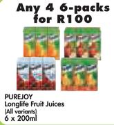 Purejoy Longlife Fruit Juices(All Variants)-4x6x200ml