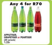 Appletiser Grapetiser Or Peartiser(All variants)-4 x 1.25Ltr