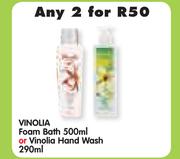 Vinolia Foam Bath-500ml Or Vinolia Hand wash-2x290ml