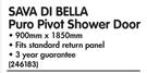 Sava Di Bella Puro Pivot Shower Door-Each