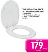 The Bathroom Shop 18" Wooden Toilet Seat-Each