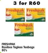 Freshpak Rooibos Tagless Teabags-3x80's Pack