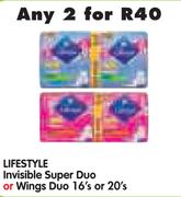 Lifestyle Invisible Super Duo Or Wings Duo-2x16's/20's