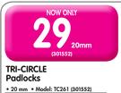 Tri-Circle 20mm Padlocks TC261-Each
