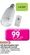 Ellies LED Rechargable Light With Remote Control-Each