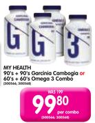 My Health 90's + 90's Garcinia Cambogia Or 60's+60's Omega 3 Combo-Per Combo