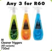 M Cleaner Triggers(All Variants)-3x750ml