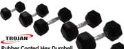 Trojan 7.5Kg Rubber Coated Hex Dumbell