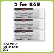 First value Refuse Bags-3 x 20's Packs
