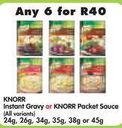 Knorr Instant Gravy Or Knorr Packet Sauce(All Variants)-6x24/26/34/35/38/45g