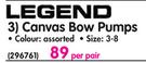 Legend Canvas Bow Pumps-Per Pair