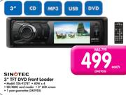 Sinotec 3" TFT DVD Front Loader STA-9378T