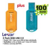 Lexar 2 Pack 8GB USB 2.0 V20