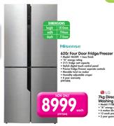 Hisense 620L Four Door Fridge/Freezer H620FI