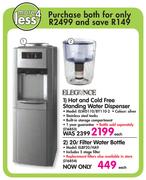 Elegance Hot-Cold Free Standing Water Dispenser ELWD110/BY110-2 & 20L Filter Water Bottle ELBF20/HA9