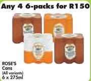 Rose's 6-Pack Cans (All Variants)-4 x 275ml