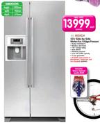 Bosch 530Ltr Side By Side Water / Ice Fridge/Freezer KAN58A75-Each