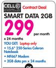 HP 15.6" 250-Series Celeron Notebook K7H85EA-Smart Data 2GB