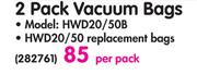 Hoover 2 Pack Vacuum Bags HWD20/50B-Per Pack