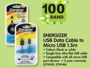 Energizer USB Data Cable to Micro USB 1.5m