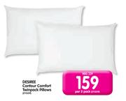 Desiree Contour Comfort Twinpack Pillows-Per 2 Pack