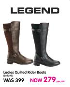 Legend Ladies Quilted Rider Boots-Per Pair