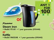 Pineware Steam Iron PS160 or Kettle PAK8348-Each