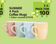Summer 4 Pack Coffee Mugs-2's