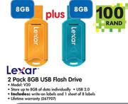 Lexar 2 Pack 8GB USB Flash Drive V20-Each