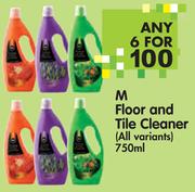 M Floor And Tile Cleaner(All Variants)-6x750ml