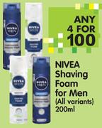 Nivea Shaving Foam For Men(All Variants)-4x200ml