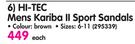 Olympic Hi-Tec Mens Kariba II Sport Sandals-Per Pair