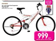 Raleigh 24" Or 26" Peak Dual Suspension Mountain Bike-Each