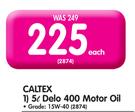 Caltex 5Ltr Delo 400 Motor Oil Grade 15W-40-Each