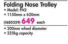 Gravity Folding Nose Trolley FN2-Each