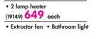 Eurolux Bathroom 2 Lamp Heater-Each